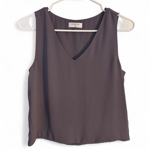 Babaton Tops - Babaton Aritzia Gray V-Neck Sleeveless Blouse Top - Women's XS